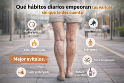 Qué hábitos diarios empeoran tus varices sin que te des cuenta