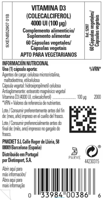 Cápsulas vegetales Vitamina D3 4000 UI – Solgar
