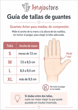Guantes textiles Arion para medias de compresión