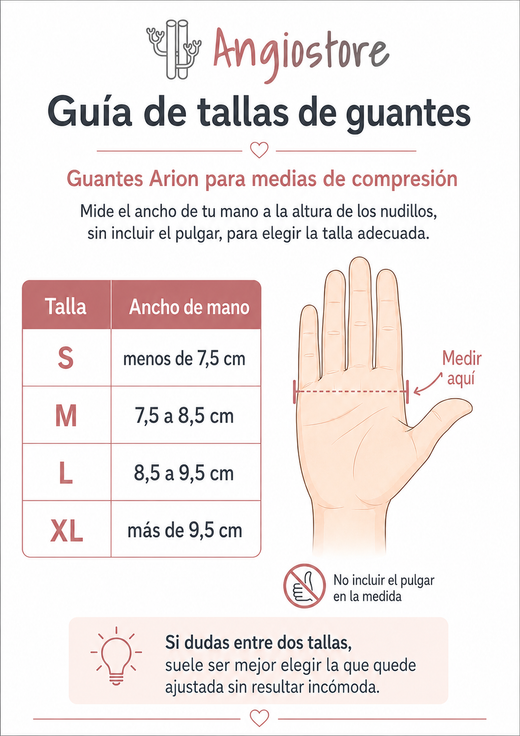 Guantes textiles Arion para medias de compresión