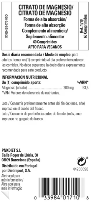 Citrato de Magnesio Solgar – 60 comprimidos